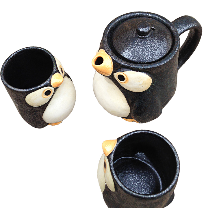 Black Penguin Tea Set