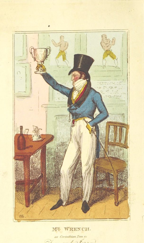 An image of a Colonial man holding a chalice of iced tea
