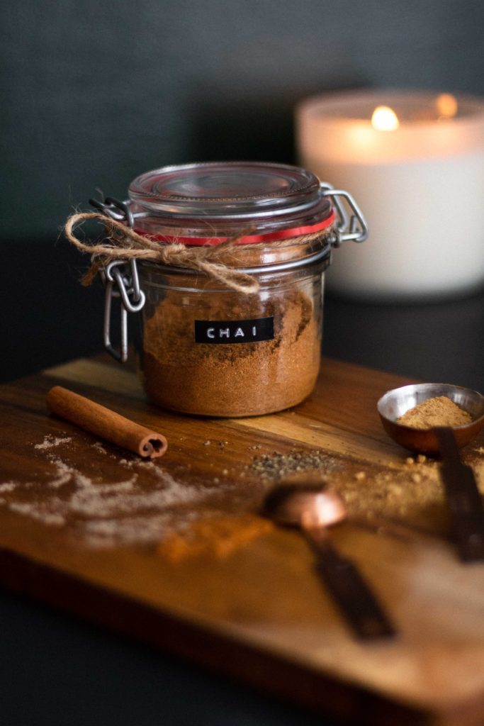 Chai spices in a jar