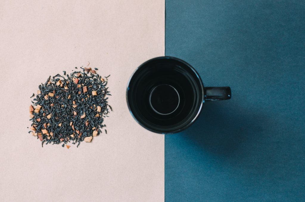 DIY tea blend beside a cup of tea
