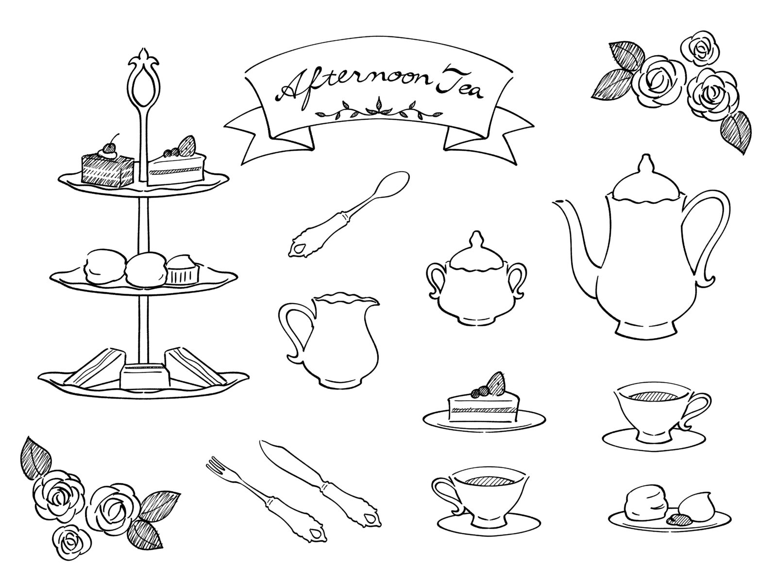 High Tea Clip Art Black And White High Tea Clip Art Black And White