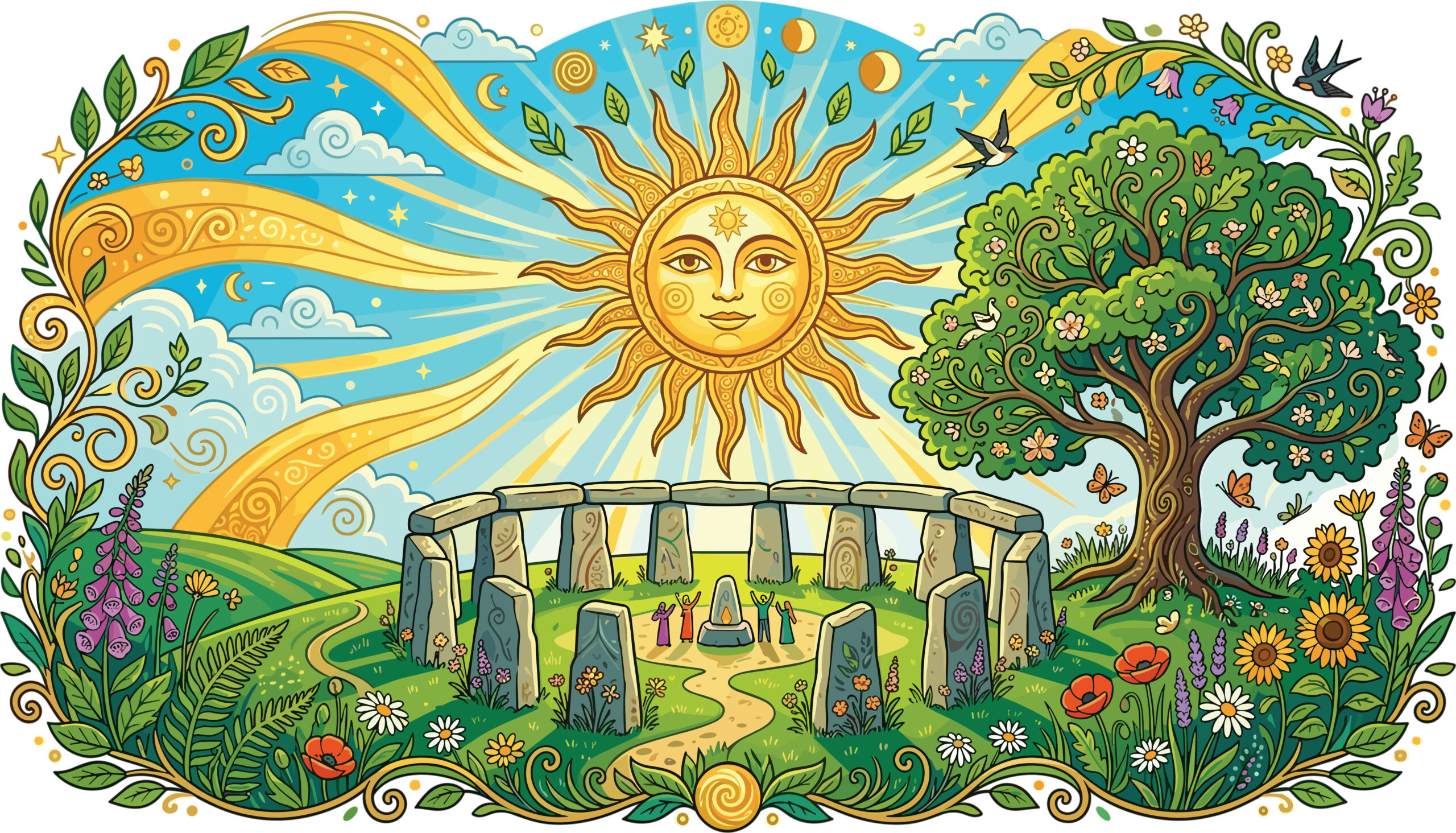 summer solstice sun over Stonehenge