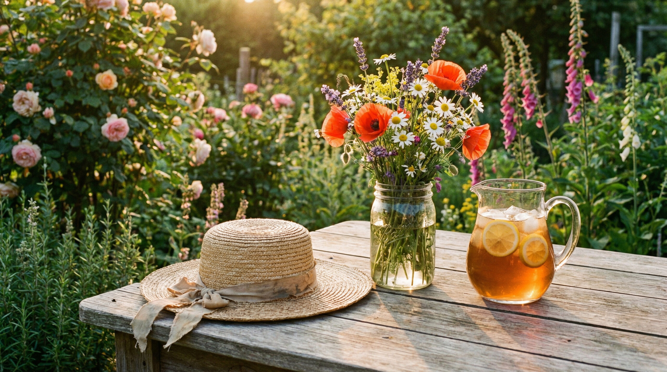 midsummer tea in a cozy garden