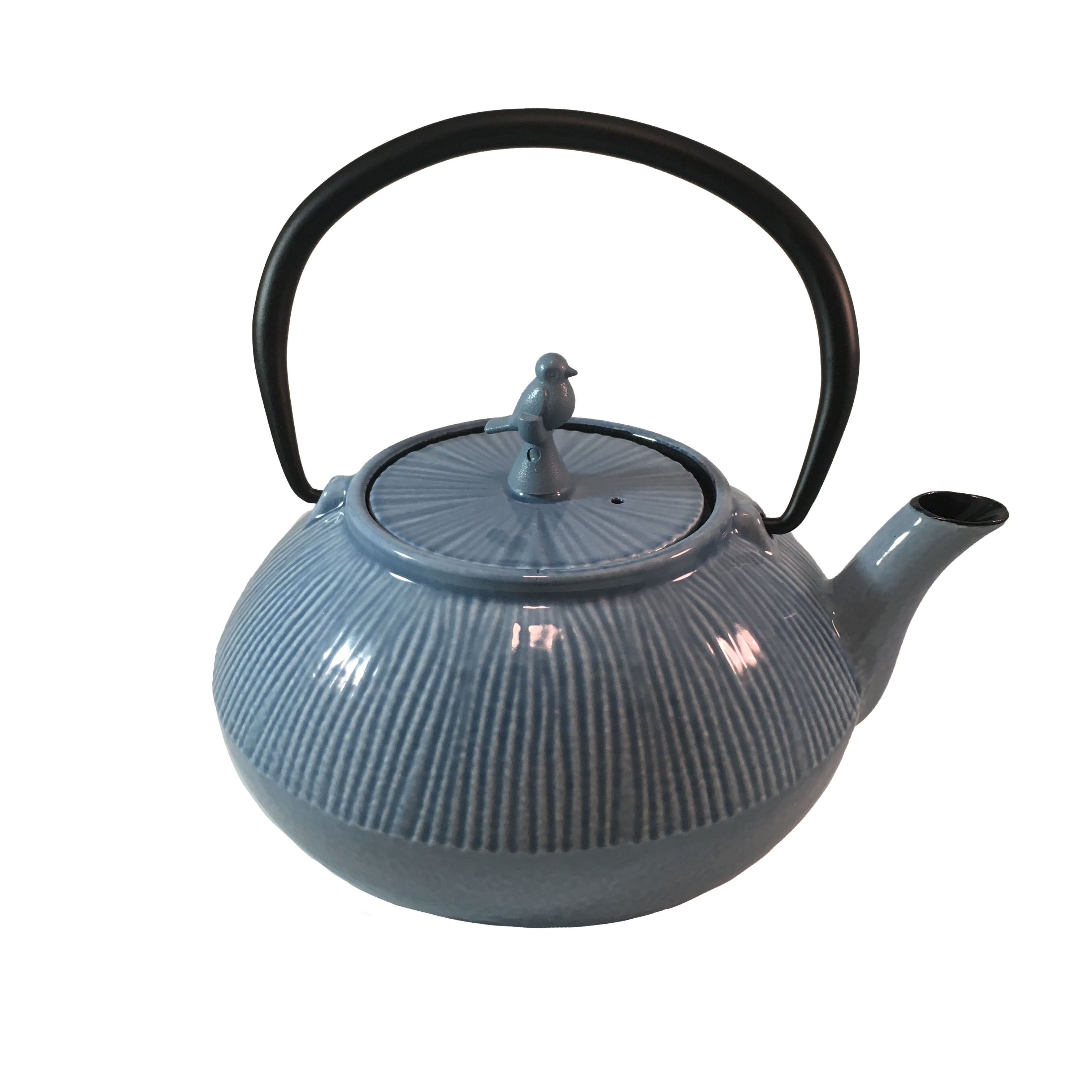 Cast Iron Tea Pot Tea Set Crane Black 3 pc Set S-2499+2123x2 